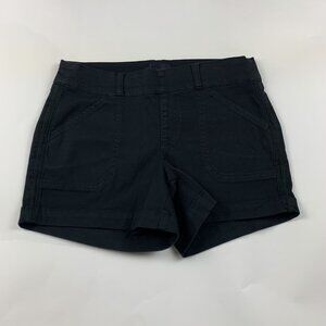 Buckle Black Stretch Canvas Pull On Shorts S